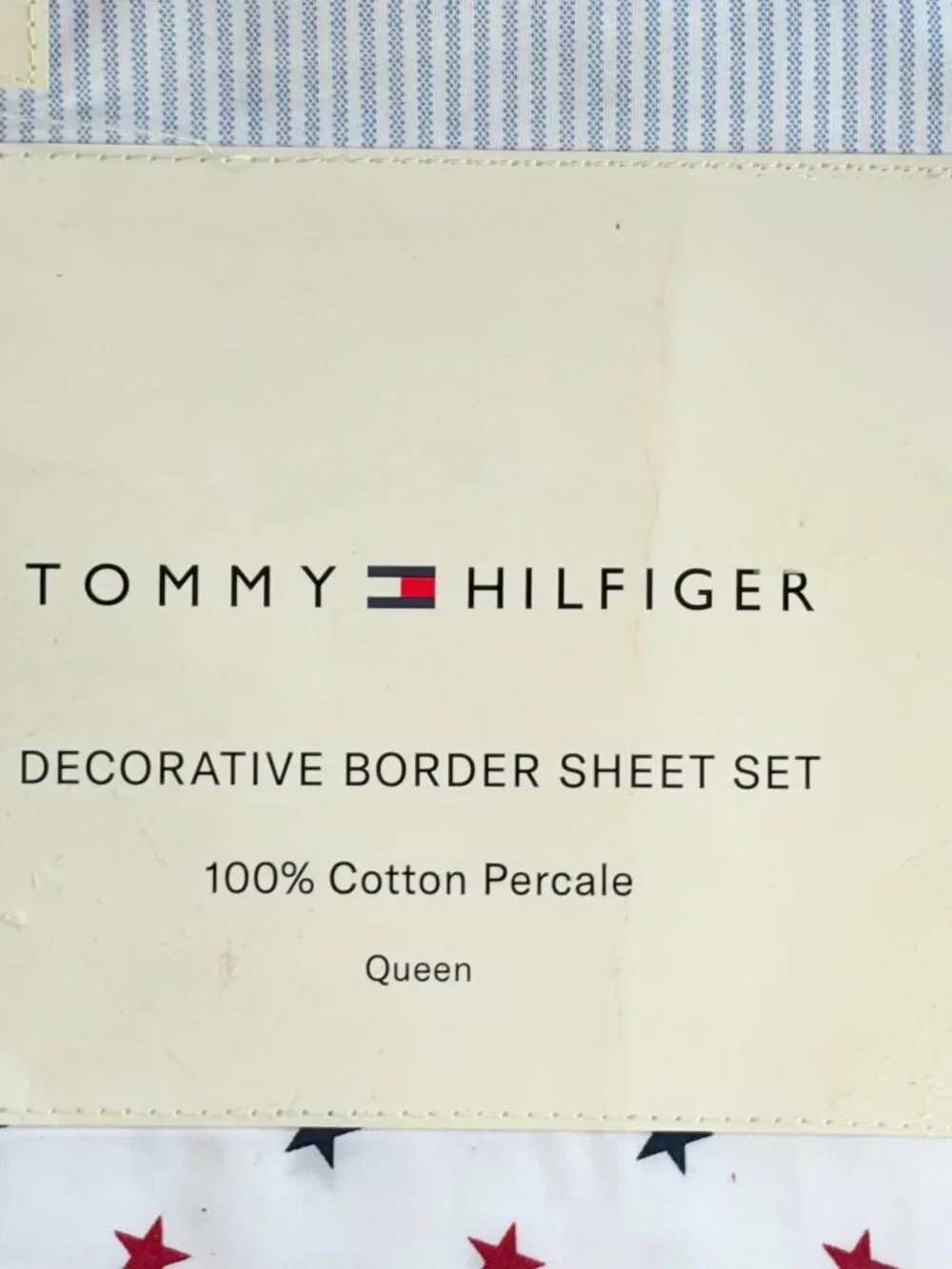 NEW Tommy Hilfiger STARGAZE BLUE Queen Size Cotton Percale Sheet Set